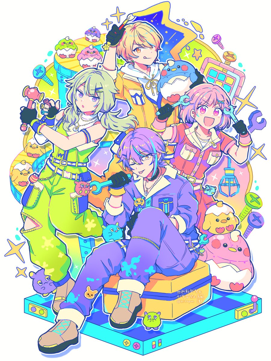 ワンダショメカニック（神代類、天馬司、鳳えむ、草薙寧々） #prsk_FA