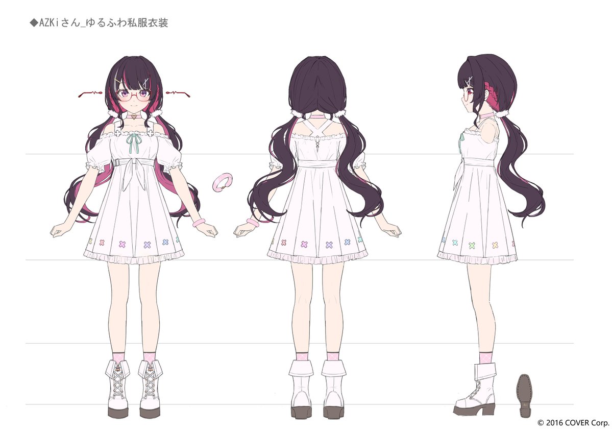 🎀AZKi新衣装『ゆるふわ私服』三面図🎀 先日公開した三面図について