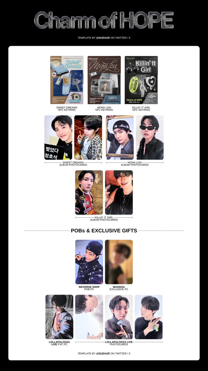 BTS J-HOPE SOLO ALBUM SINGLES CD KEYRING PC PHOTOCARD WISHLIST WL