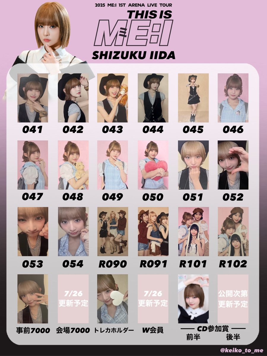 🩷THIS IS ME:I トレカ一覧🖤 アリーナツアーグッズのトレカ一覧です