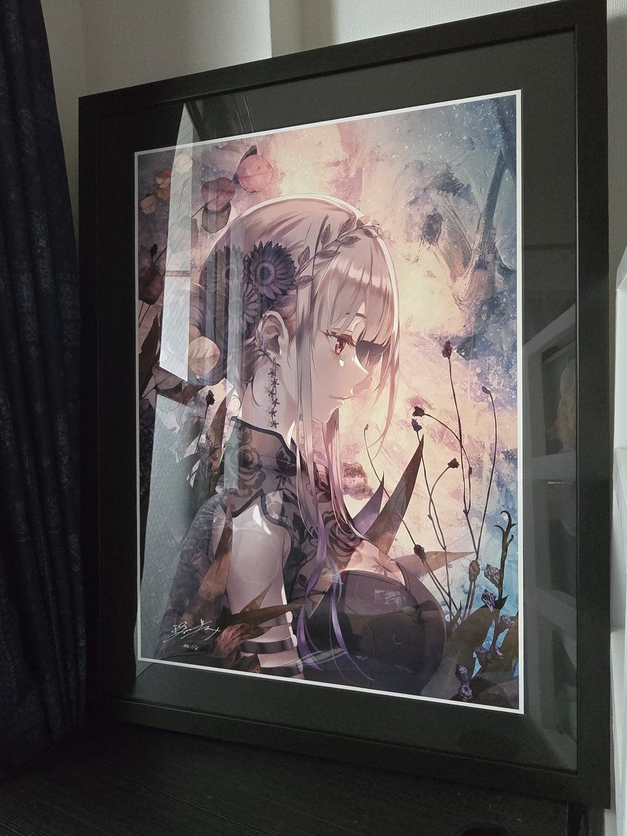 版画展で一目惚れした深崎暮人先生の『枯レ乙女』が届いた…ふつくし