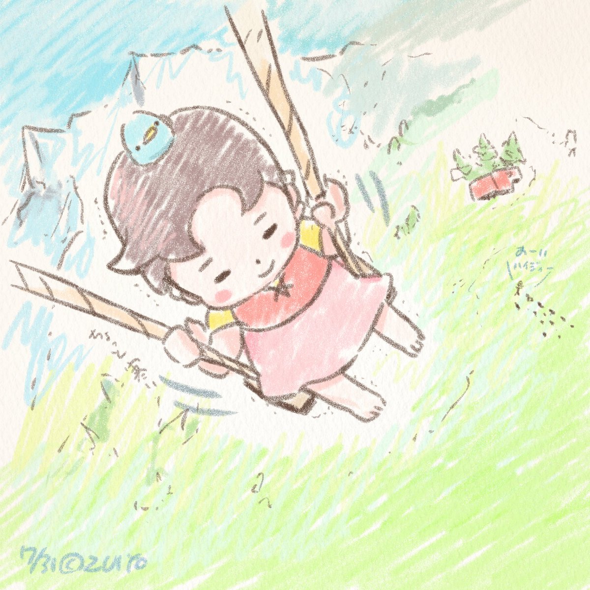 こんな暑いときは やっぱりブランコですよね！☺️