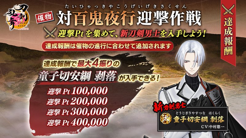 催物情報】 「童子切安綱 剥落」が入手できるようになりました。「童子