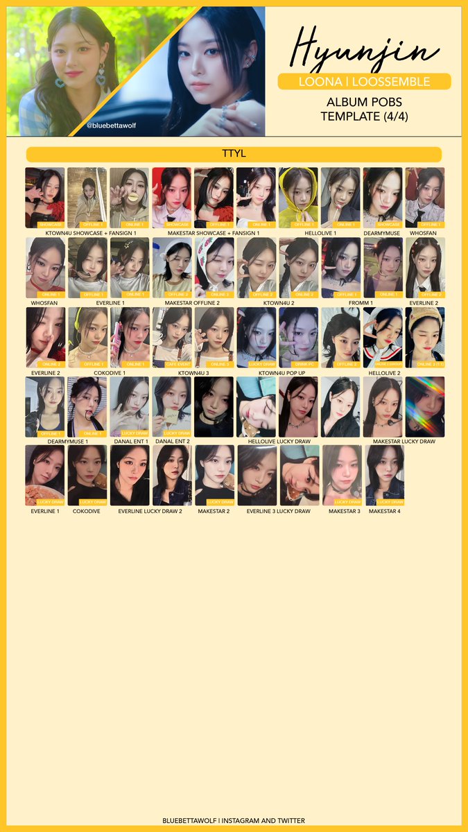 Loona / Loossemble - Hyunjin Album POB Photocard Template (Last