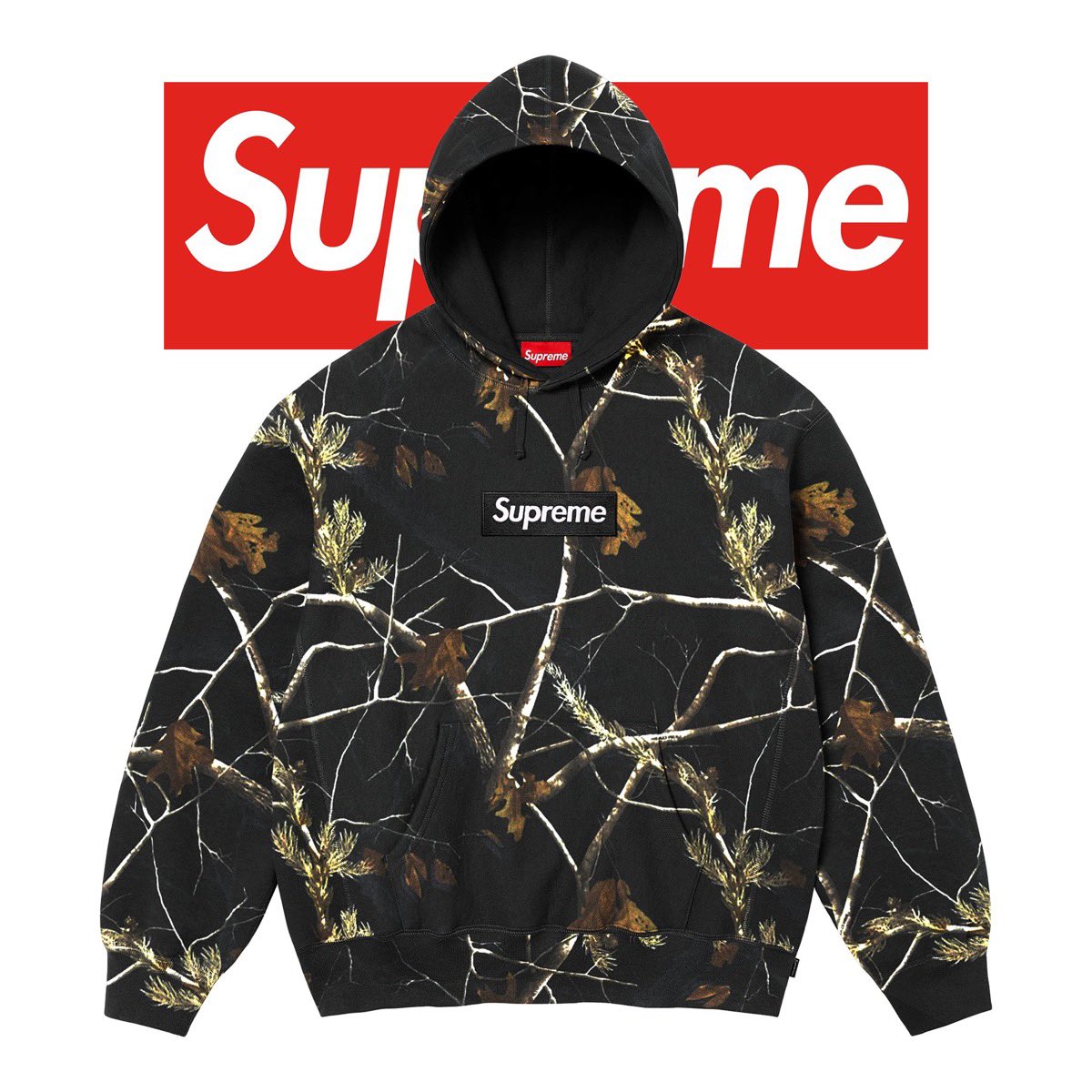 Supreme 25FW Collection にリアルツリーカモ柄の Box Logo フーディー