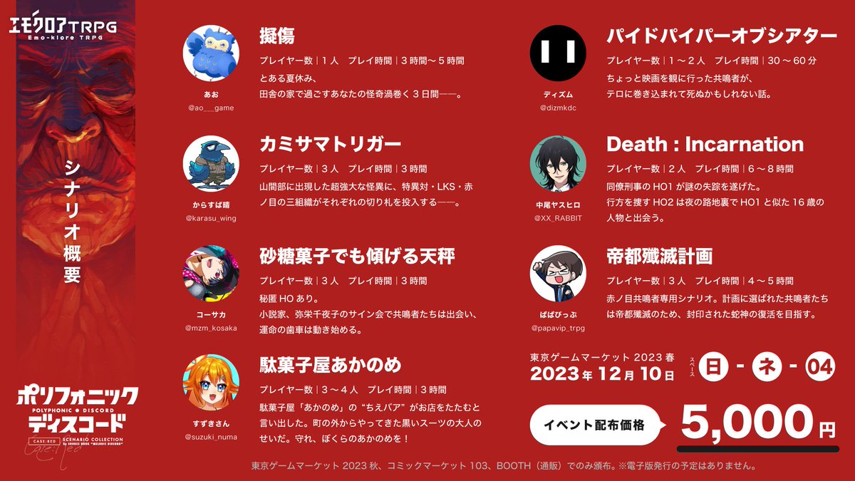 エモクロアTRPG公式シナリオ集 『ポリフォニック・ディスコード』 CASE