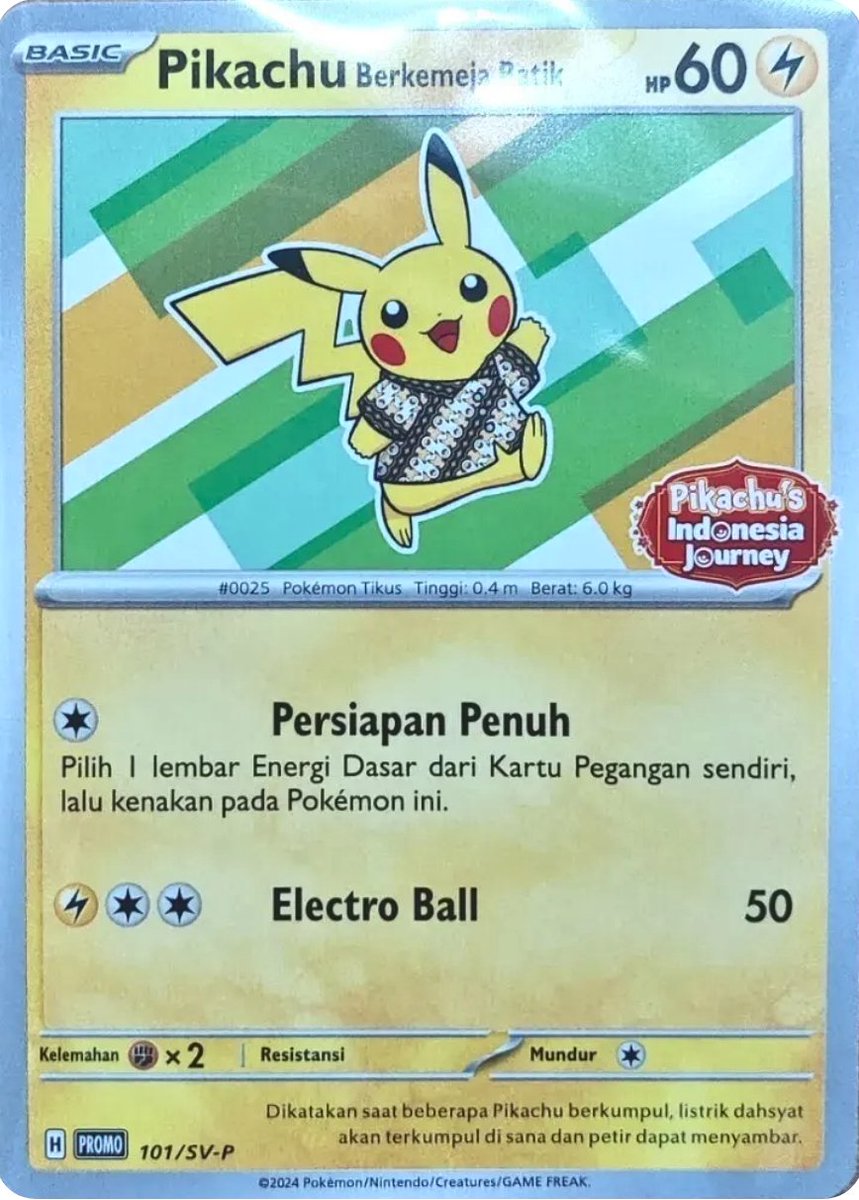 ポケカ海外】 インドネシア限定プロモカード「Pikachu Berkemeja Batik