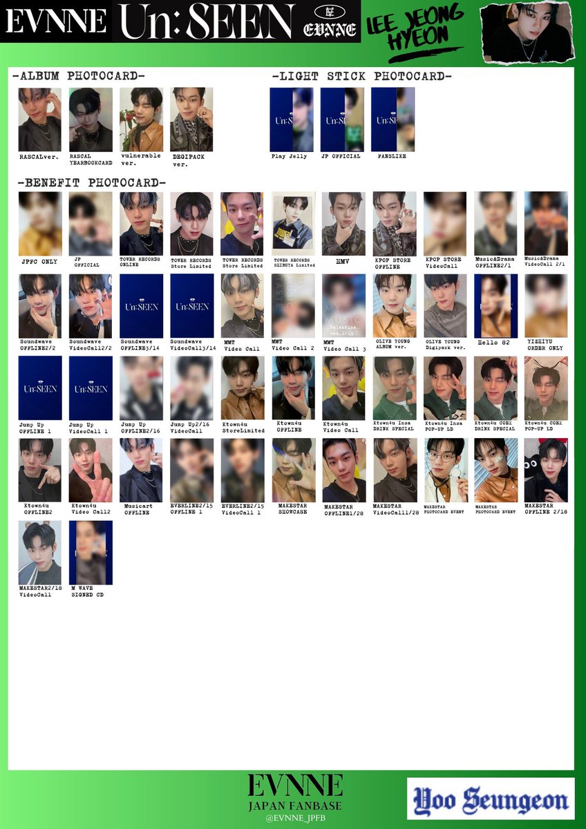 トレカ　EVNNE イブン　シーグリ　EVERLINE　全メンバー 🗓️2/10確定版 7人全種 ・EVNNE 1st MINI ALBUM 『Target: ME