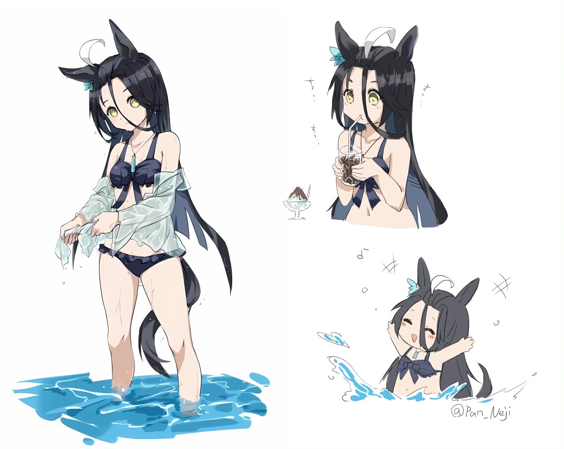 マンハッタンカフェ ☕🐴水着描きました カフェのまとめお誕生日