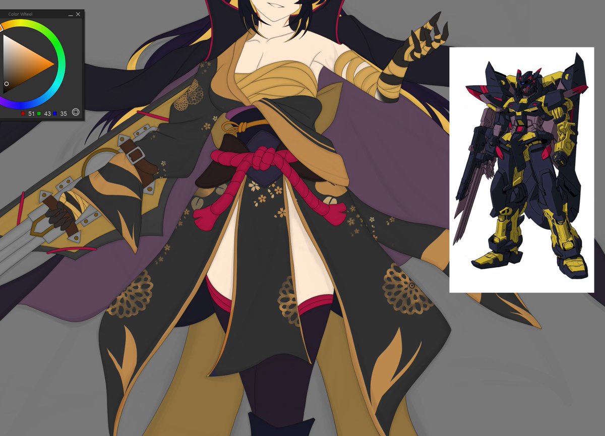 WIP I'm really liking how she's turning out 😤 #ガンダ娘 #Gundam