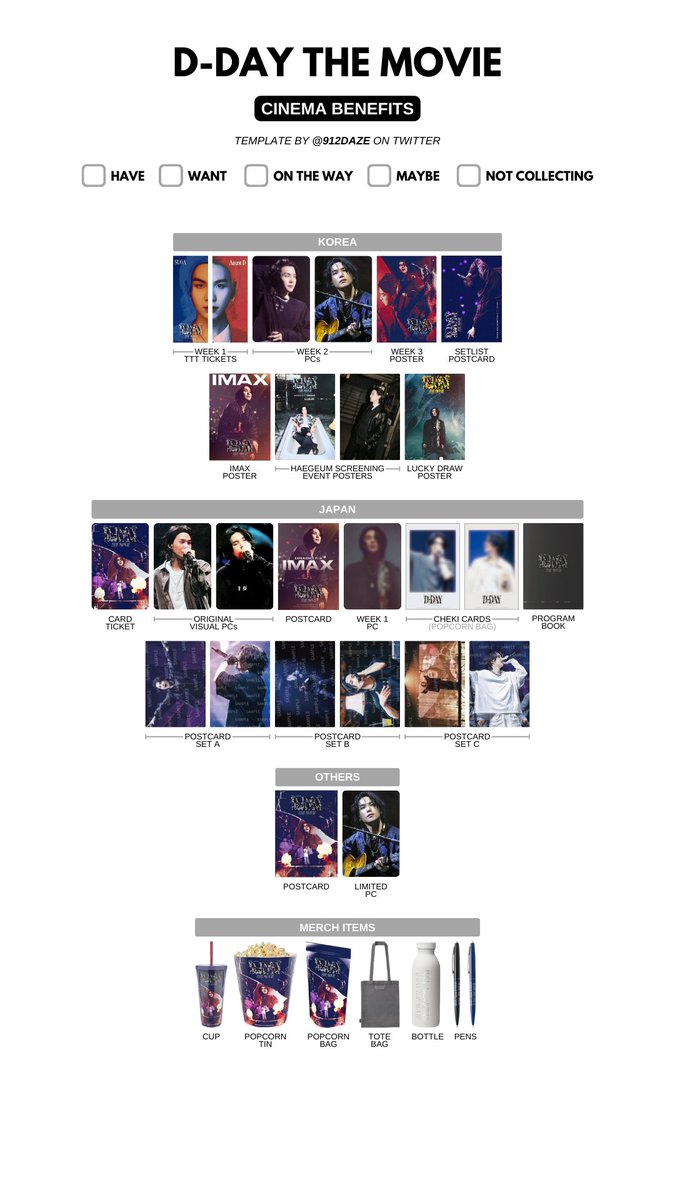 BTS SUGA AGUST D YOONGI D-DAY CINEMA BENEFITS WISHLIST TEMPLATE