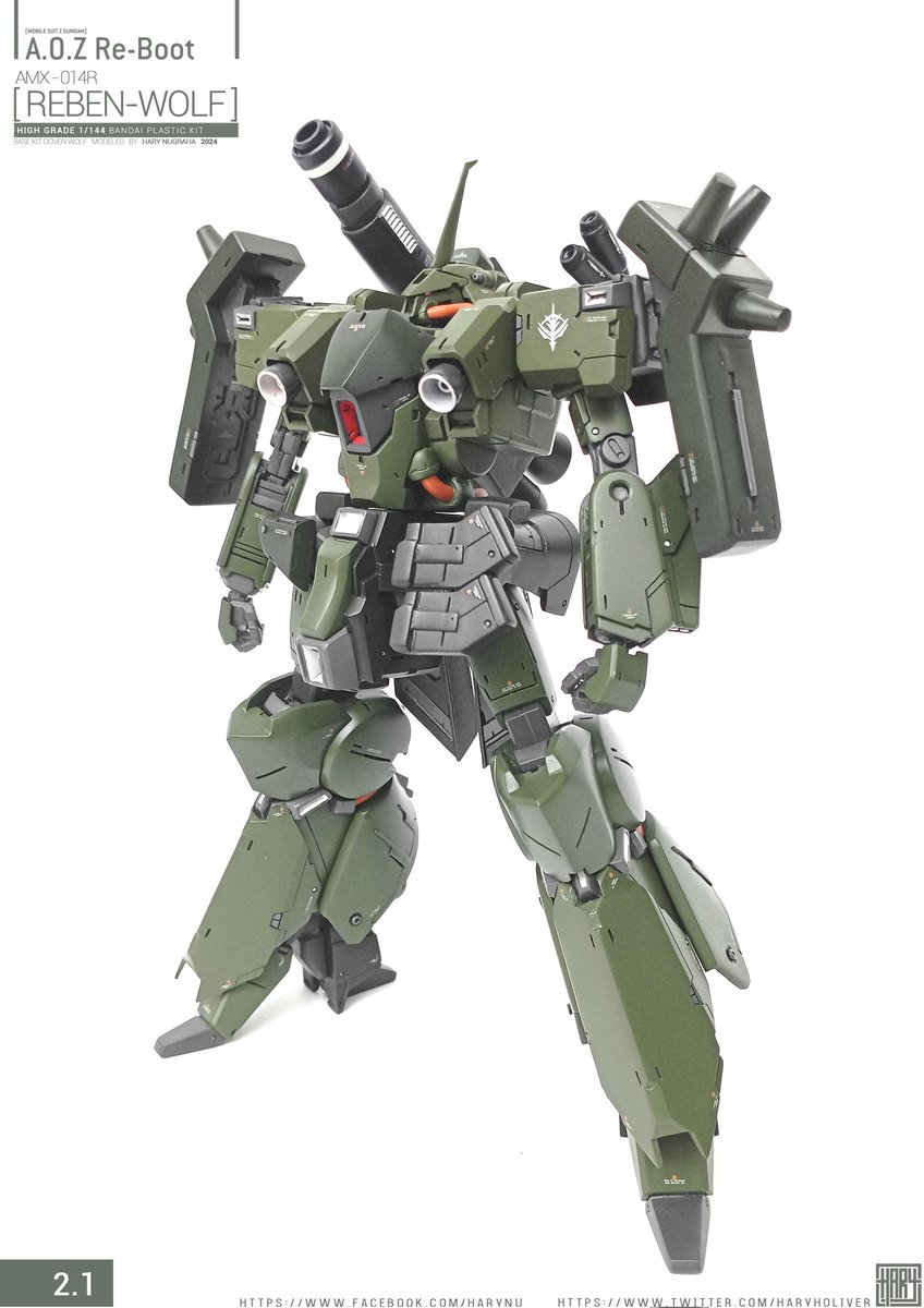 HG 1/144 AMX-014R Reben Wolf Custom Scratch Build Base Kit Doven