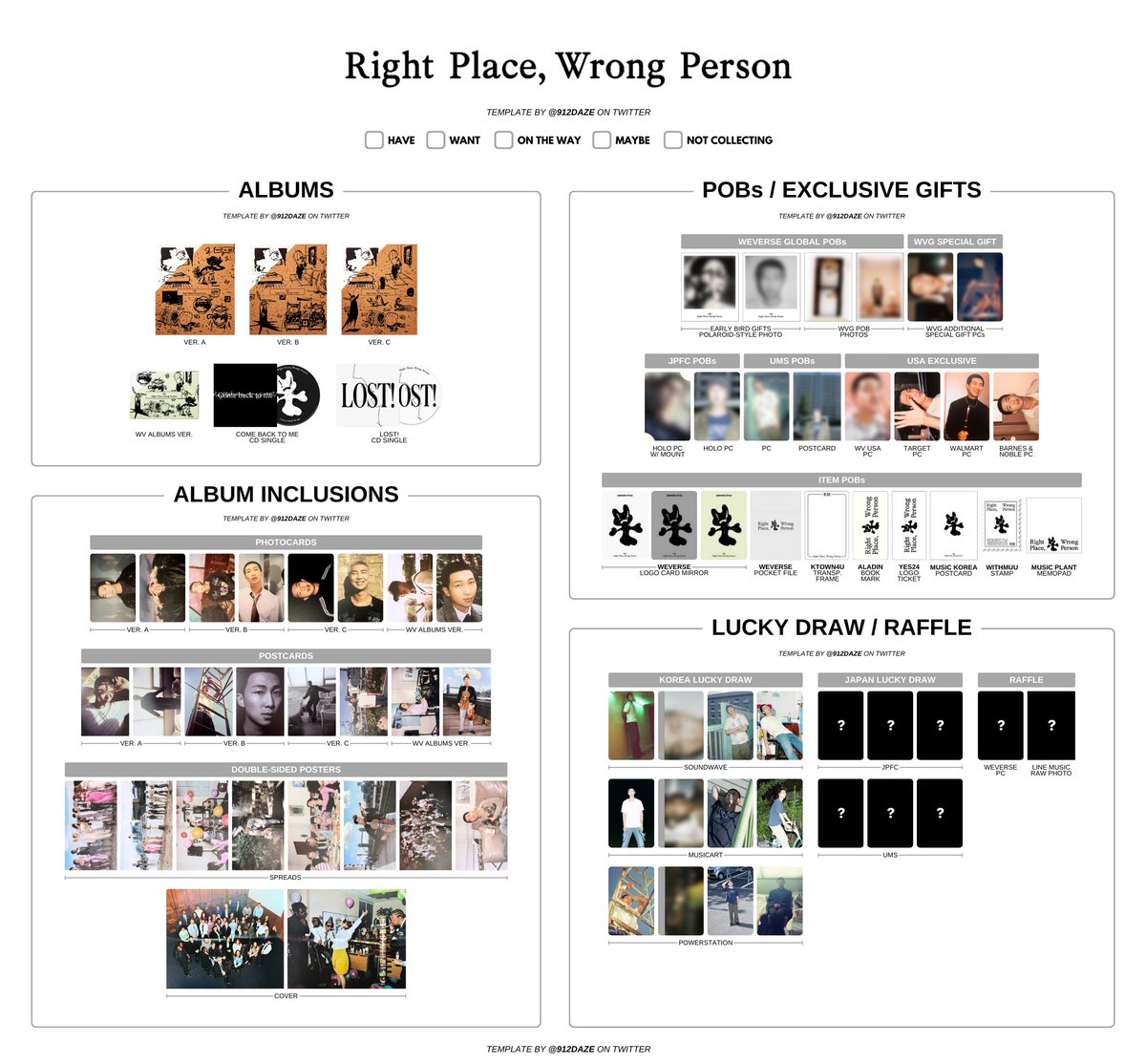 BTS RM NAMJOON SOLO ALBUM RIGHT PLACE WRONG PERSON PHOTOCARD