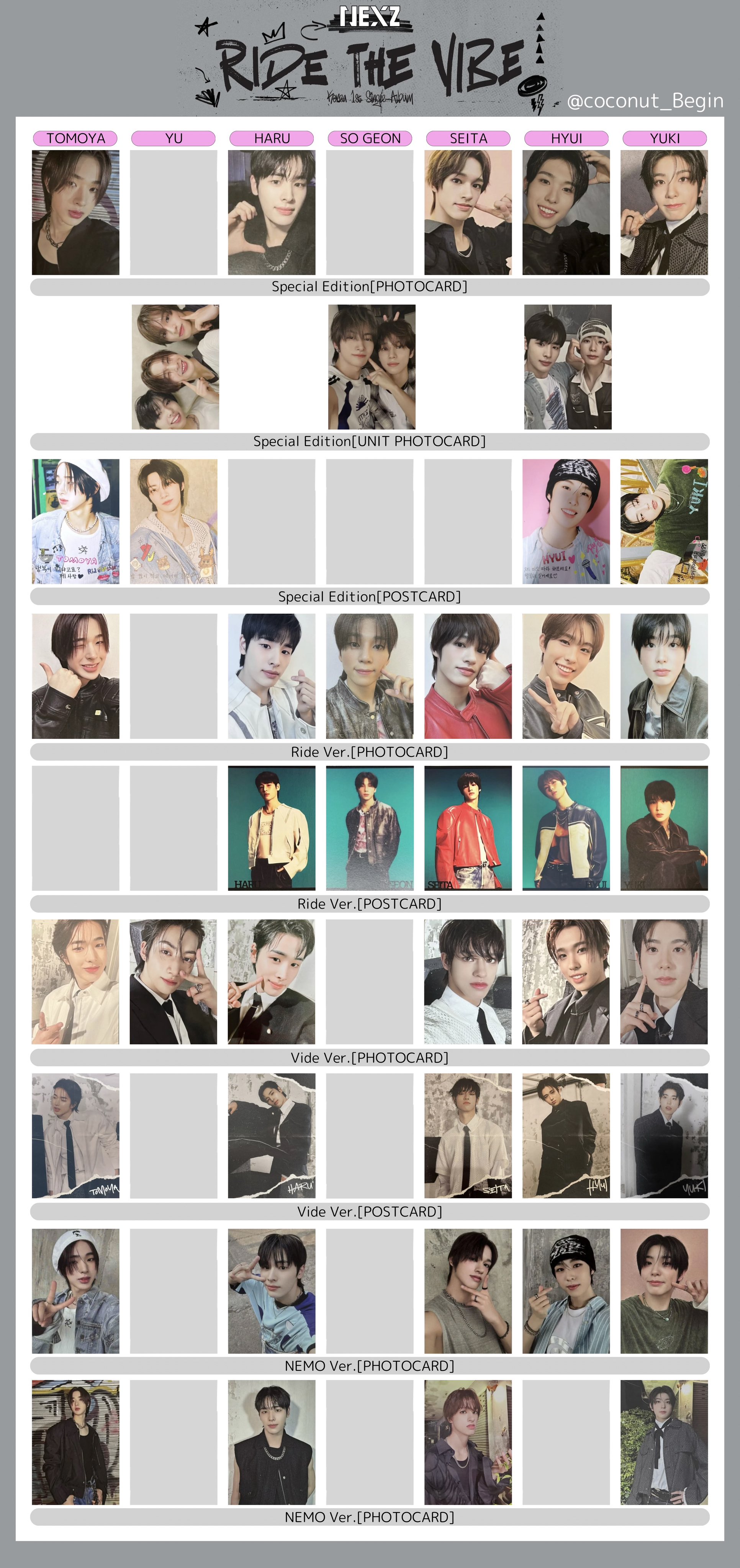 NEXZ ネクスジ Ride the vibe 3週目 サノク トレカ ユウキ