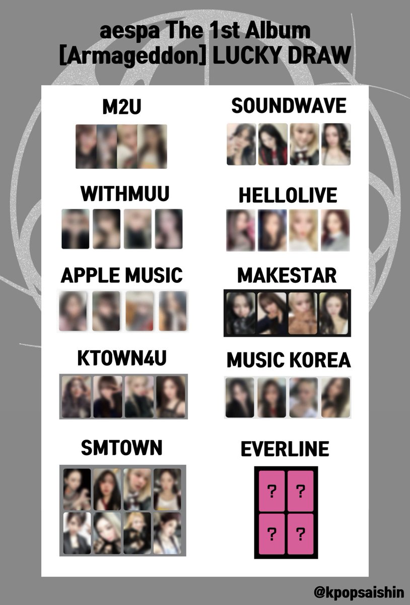 aespa LUCKY DRAW The 1st Album [Armageddon] 🎁ラキドロ特典 ・M2U