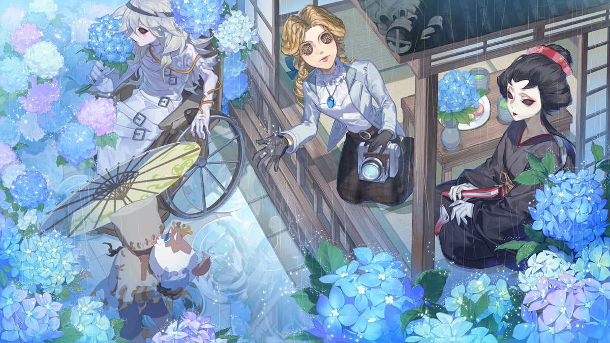 しとしとと降り注ぐ雨の中、 咲き誇るグラデーション☂️ 梅雨の時期に