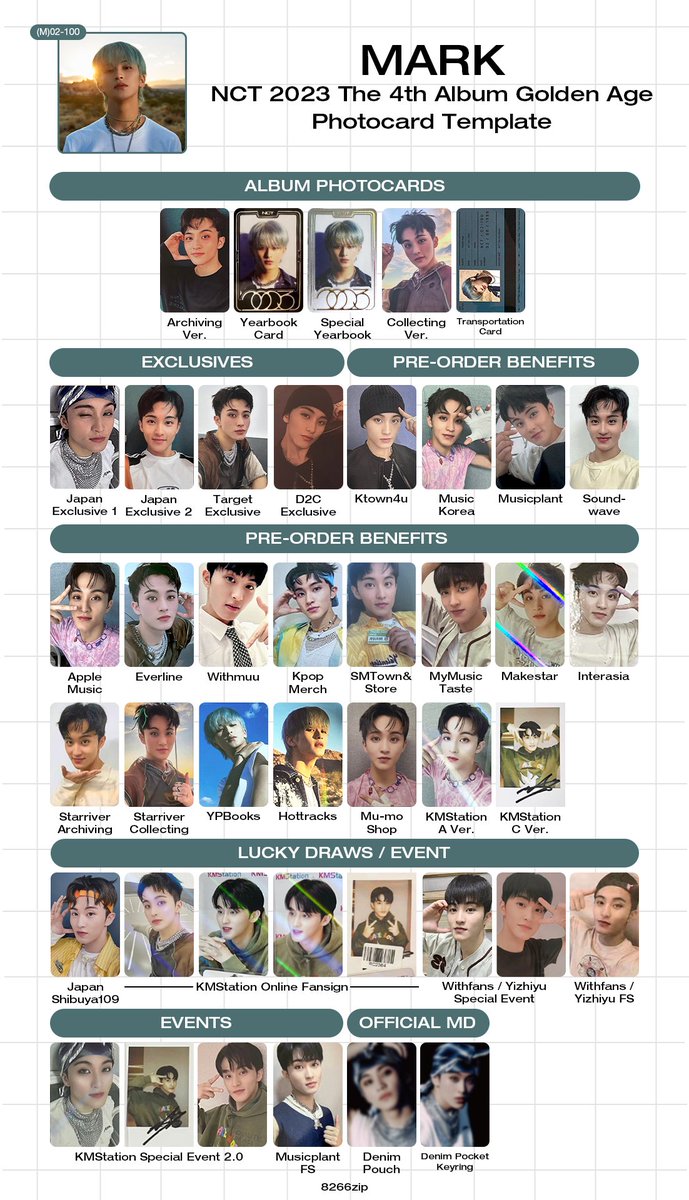 nct 2023 golden age mark haechan photocard individual templates