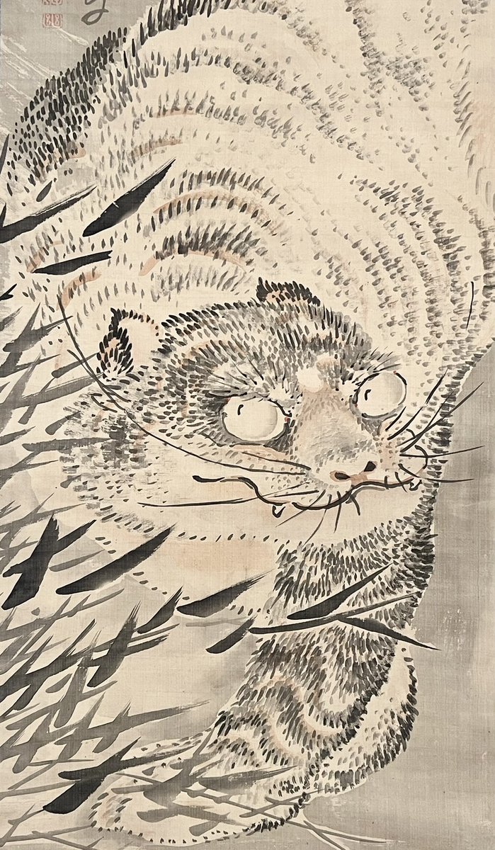 風外本高 : 猛虎図 ・掛軸 ・絹本 ・江戸時代 ・18世紀 Hugai Honko