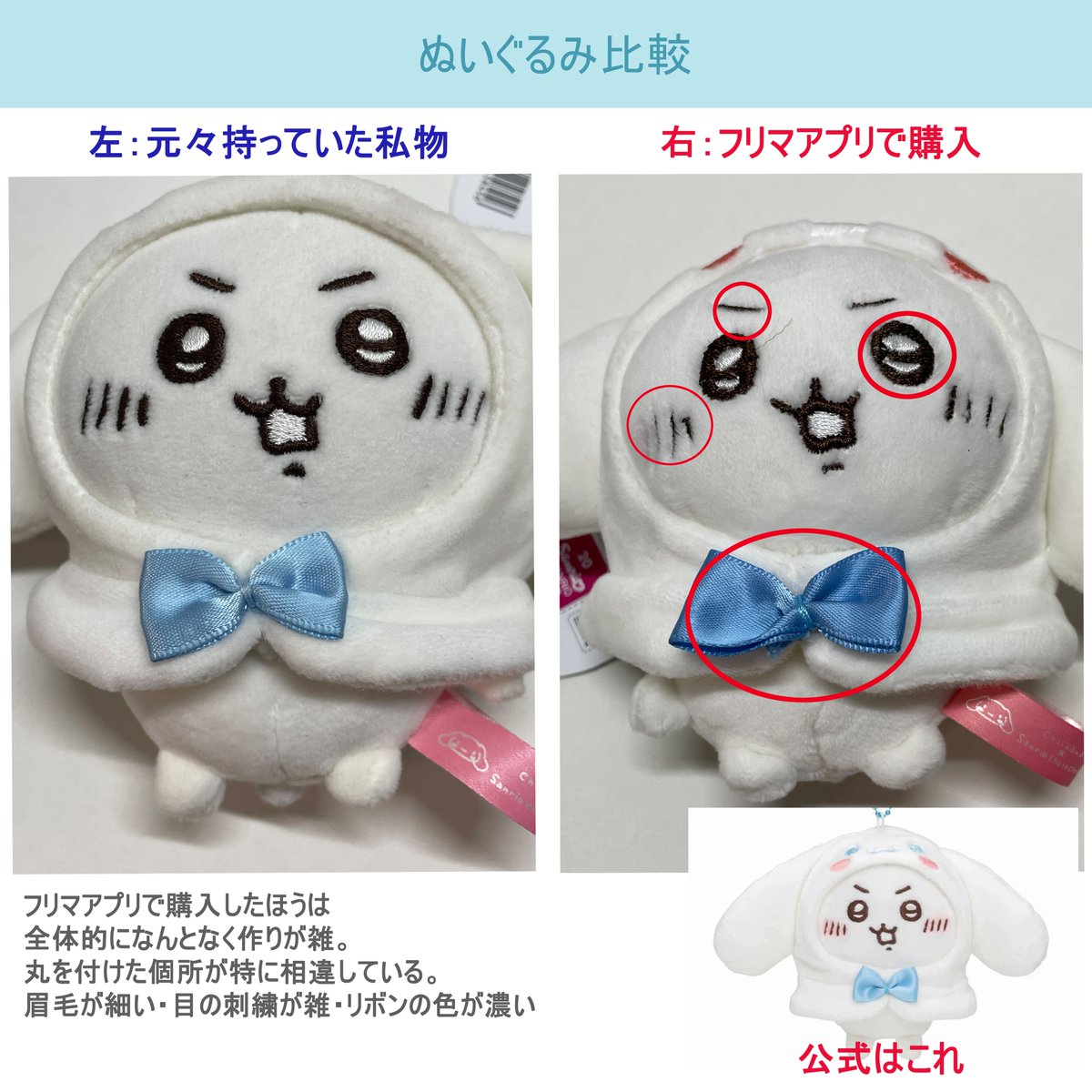 フリマアプリで購入した ちいかわ×サンリオキャラクターズ ぷちミニ