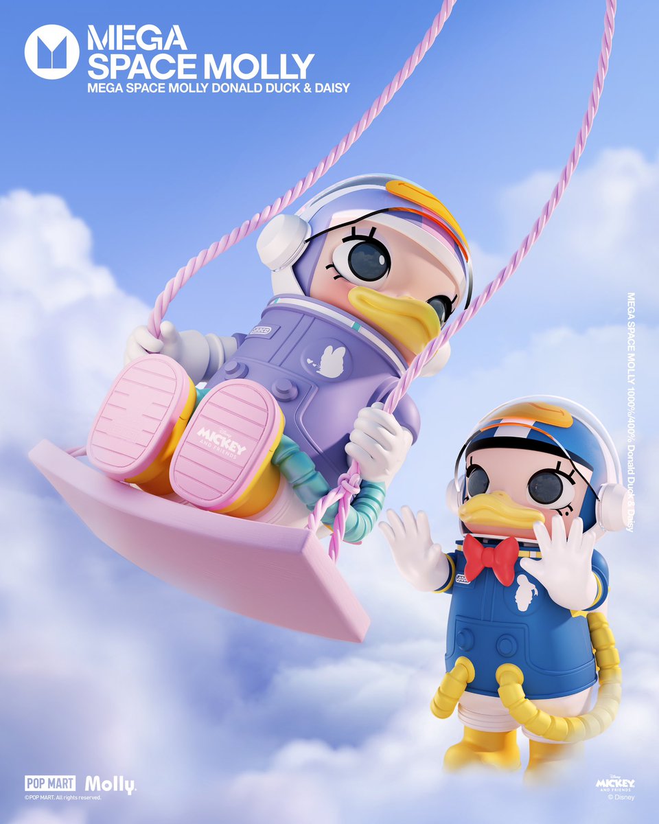 🆕MEGA コレクション 1000% SPACE MOLLY Donald Duck & Daisy SPACE