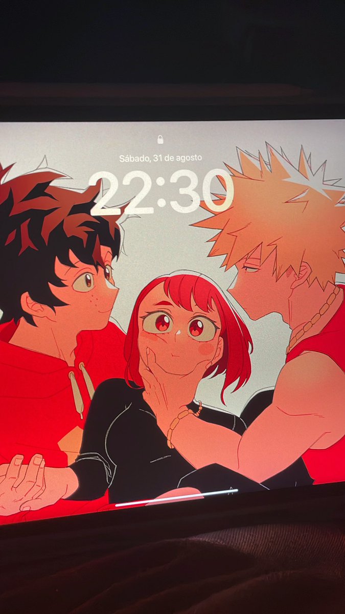 爆豪勝己 ,緑谷出久 ,麗日お茶子 「Best lockscreen I've ever