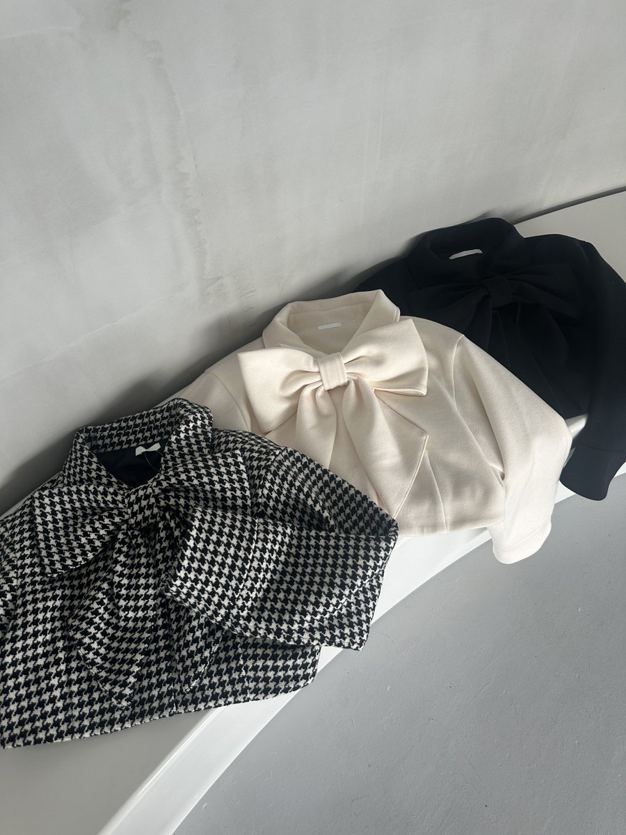 2024 winter coat collection♥︎ ビッグリボンショートコート ¥15,800