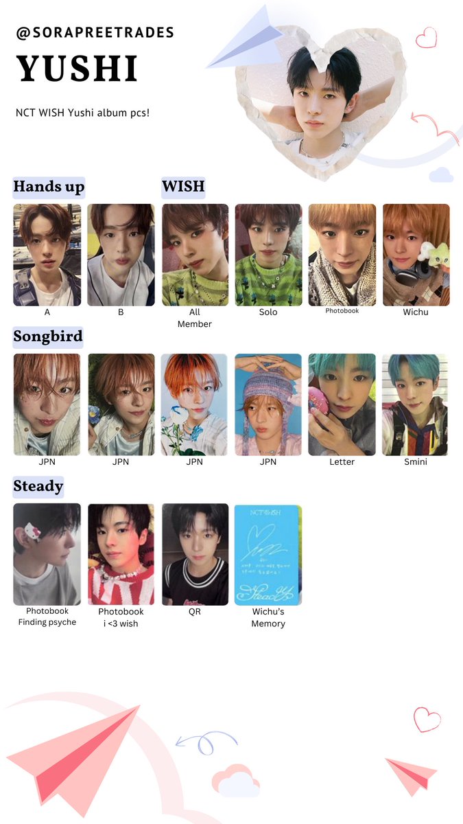 nct wish album pcs template! yushi, jaehee, ryo vers. 엔시티위시