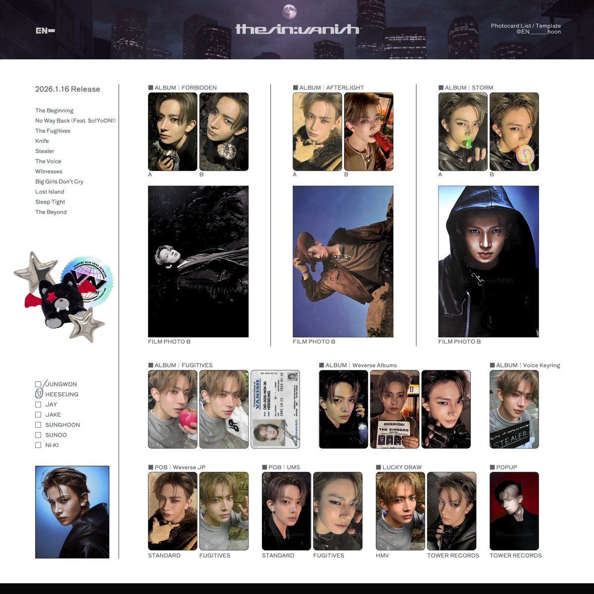 🍥⸝꙳ ⁡ ENHYPEN 7th Mini Album THE SIN：VANISH ⁡ Japan Weverse JP