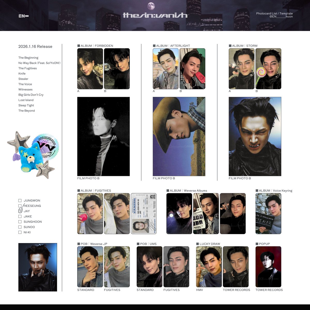 🍥⸝꙳ ⁡ ENHYPEN 7th Mini Album THE SIN：VANISH ⁡ Japan Weverse JP