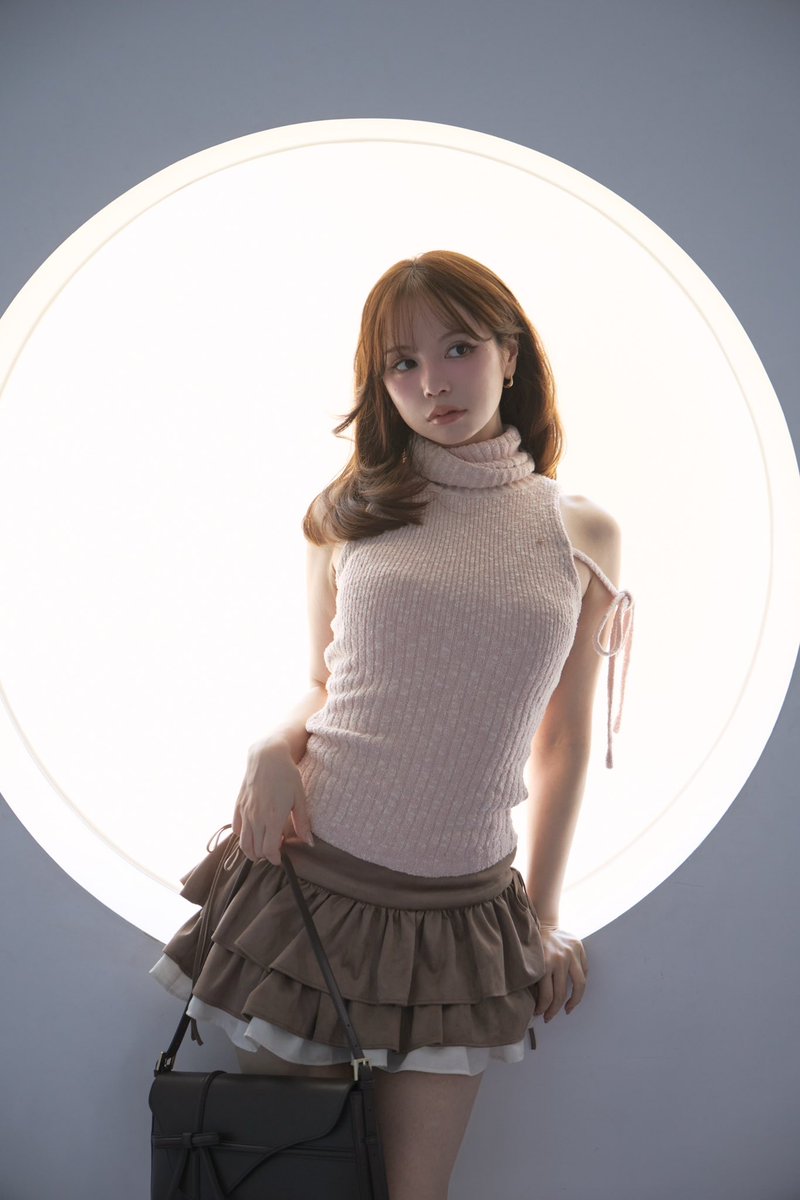 Rumi knit tank color ivory/pink ¥8,800-tax in 程よく厚みのあるぽこ