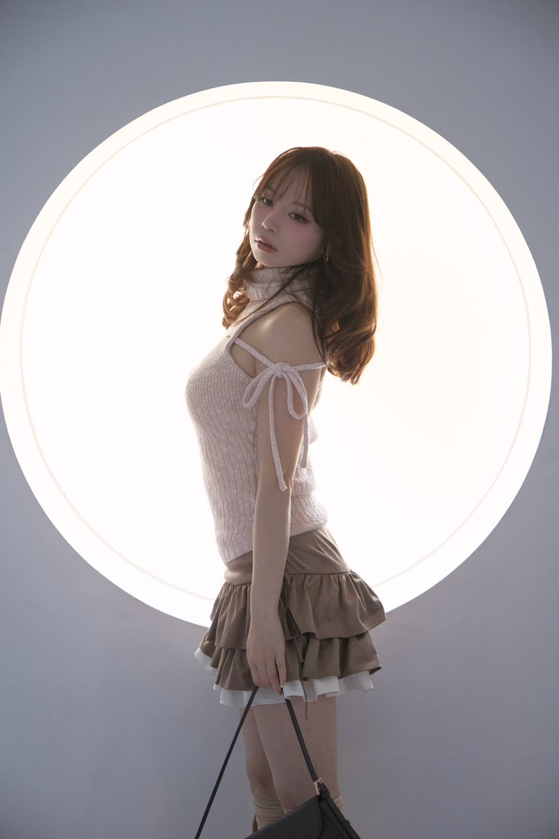 Rumi knit tank color ivory/pink ¥8,800-tax in 程よく厚みのあるぽこ