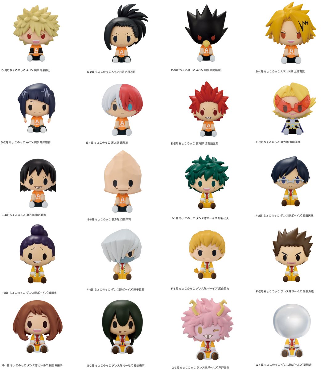 僕のヒーローアカデミア ちょこのっこ D賞 Aバンド隊（全5種） E賞