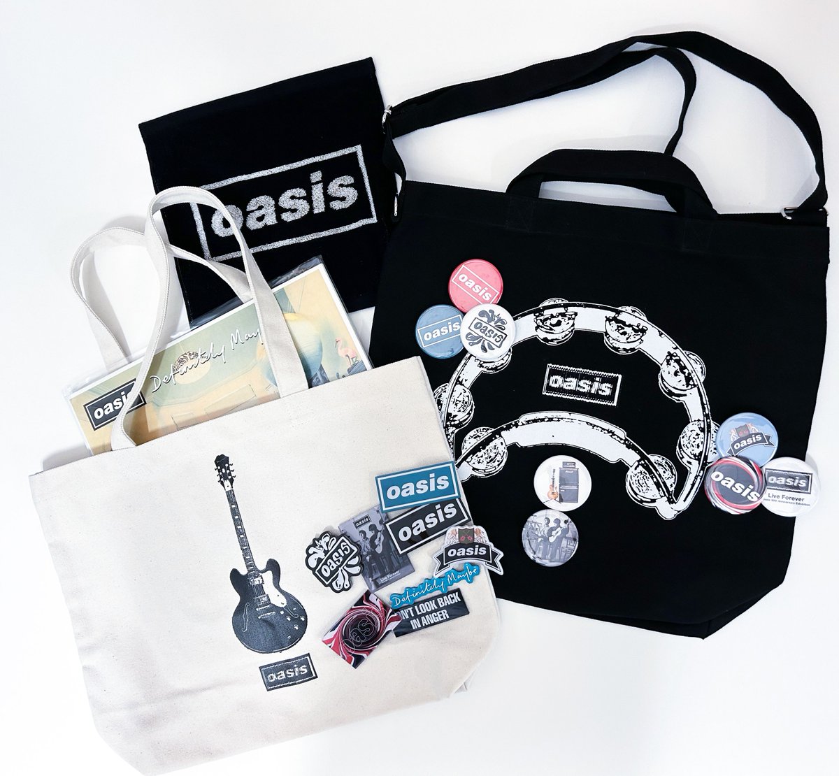 oasis】Live'25 イギリスツアー公式グッズ(トートバッグ、バッチ