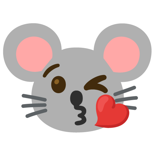mouse says face blowing a kiss 😘 🐭