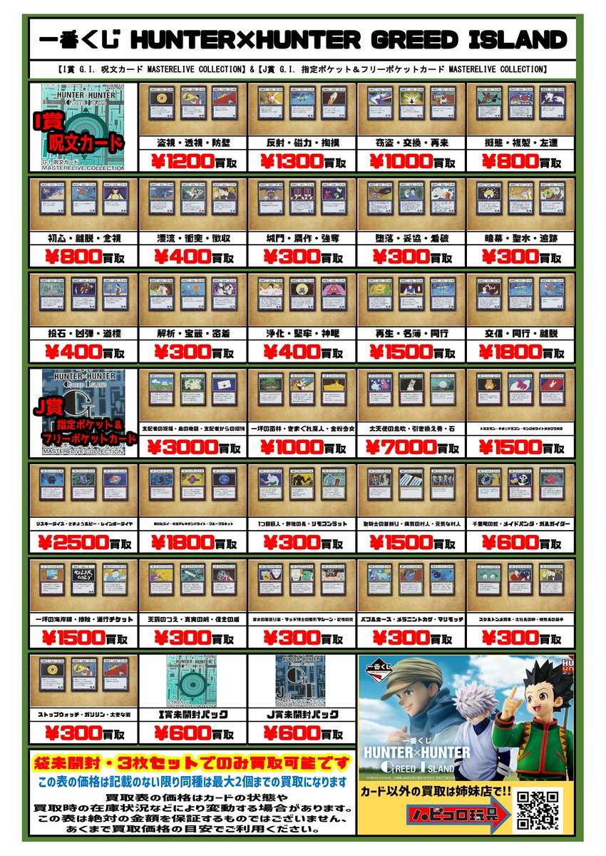一番くじ HUNTER×HUNTER GREED ISLAND 価格調整しました！ ハンター