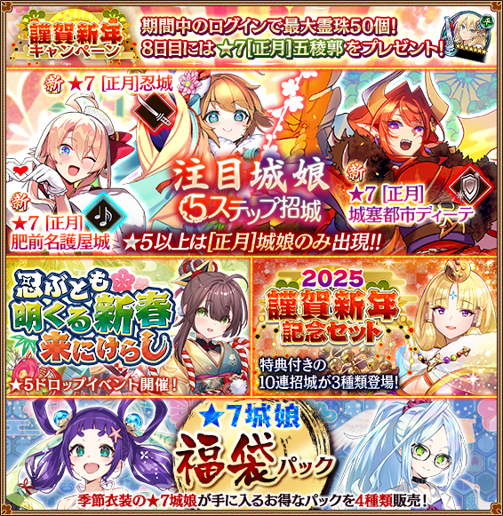 更新概要をお知らせいたします。 ・「謹賀新年キャンペーン」開催