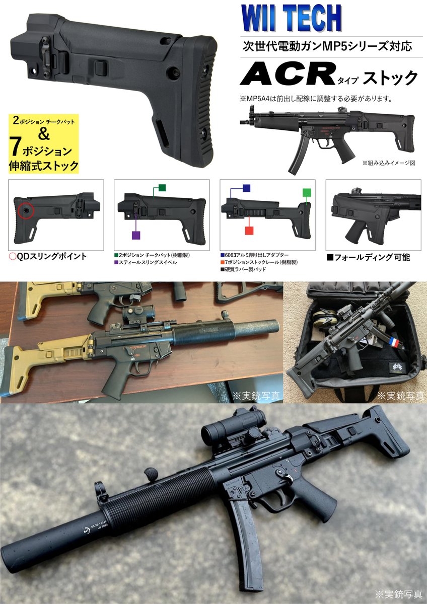 Wii Tech新製品】 東京マルイ次世代電動ガンMP5シリーズ対応 ACRタイプ