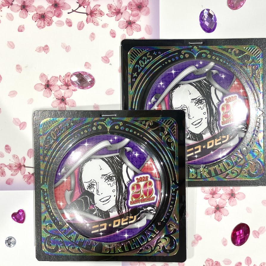 新商品】原画商品 ・バースデイ缶バッジニコ・ロビン550円(税込