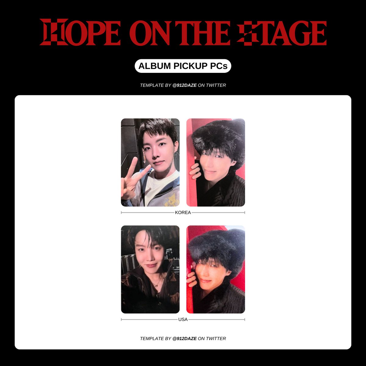 BTS J-HOPE HOBI HOTS HOS TOUR PC PHOTOCARD WISHLIST WL TEMPLATES