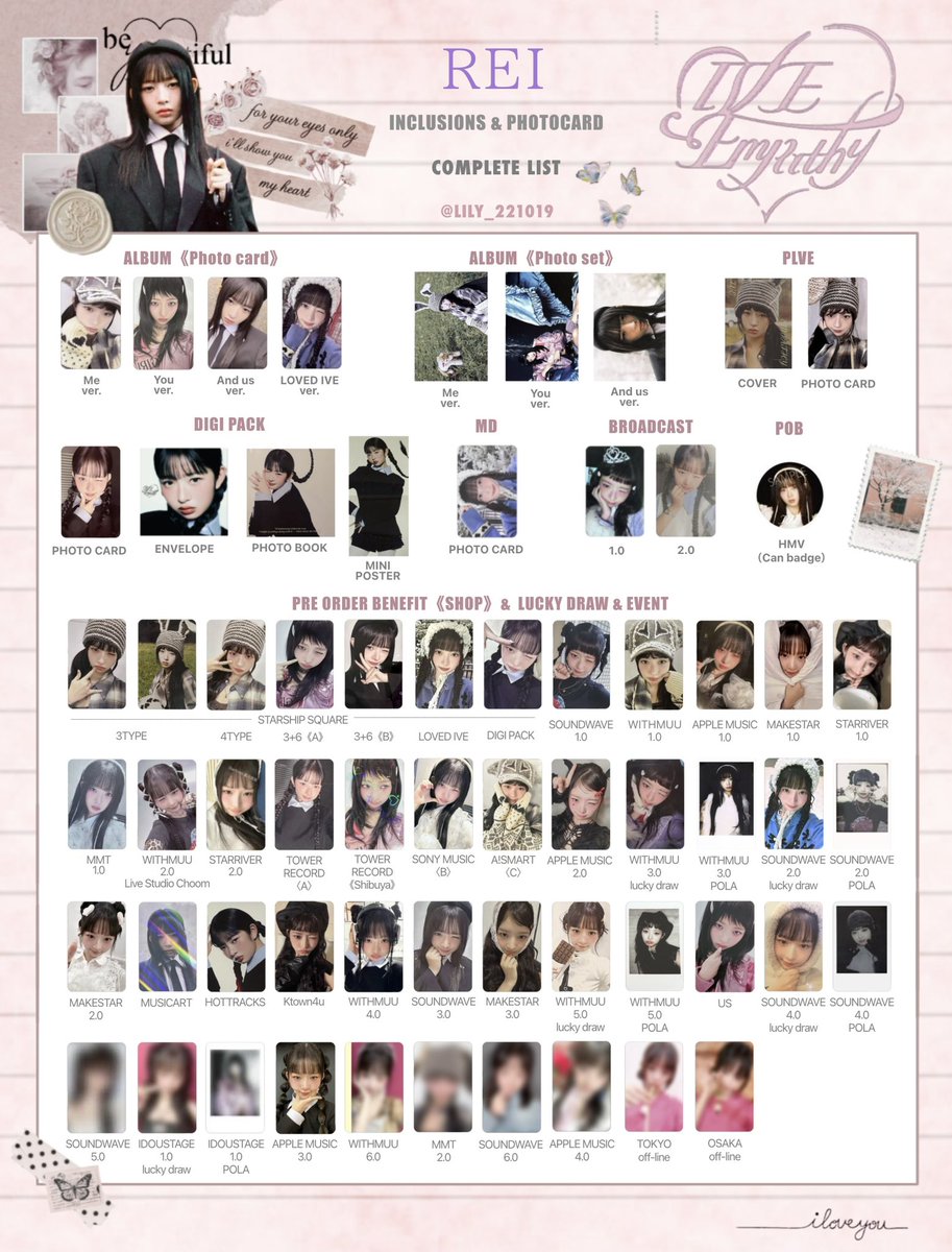 IVE EMPATHY】 封入&特典 トレカ 一覧 🌼Complete List ver.12 追加