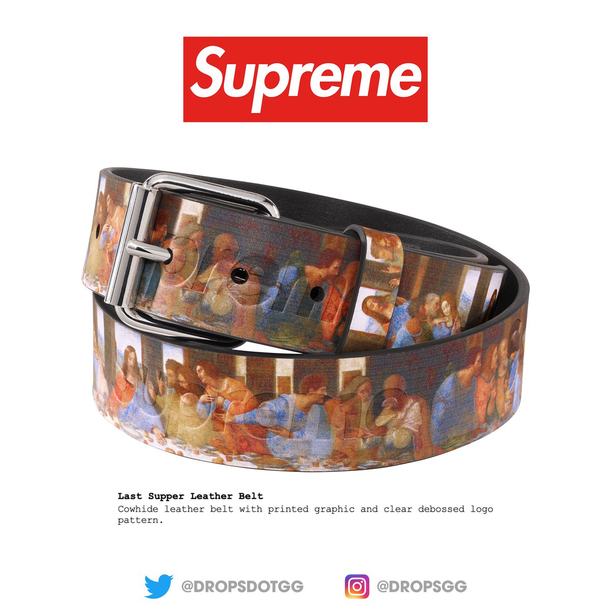 Supreme Last Supper Leather Belt & Embroidered Zip Up Hooded