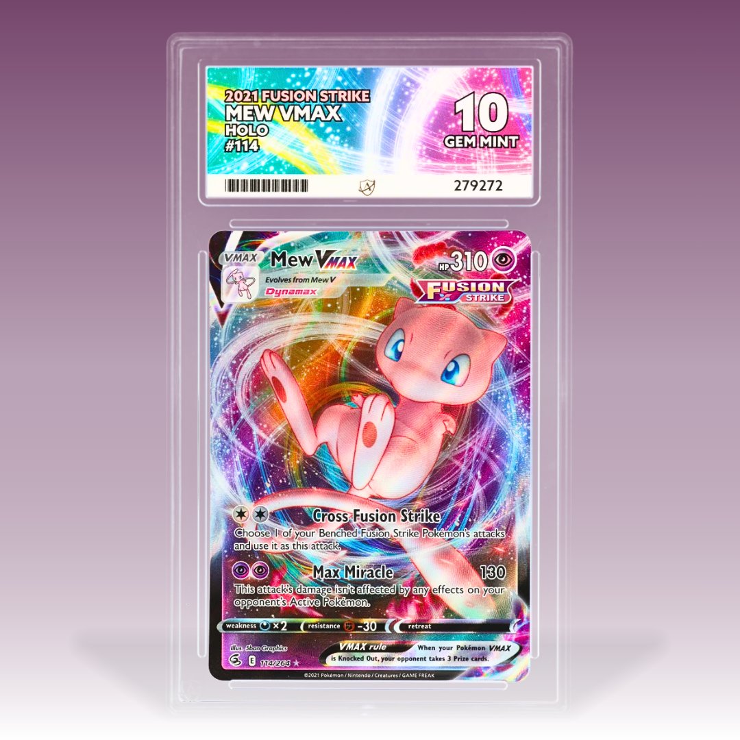 Mew VMAX in Gem Mint 10 now paired with an Ace Label that takes it