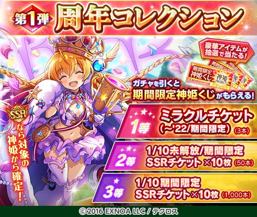 期間限定で「[第1弾]周年コレクション」を開催するぞ！ SSRは周年時に