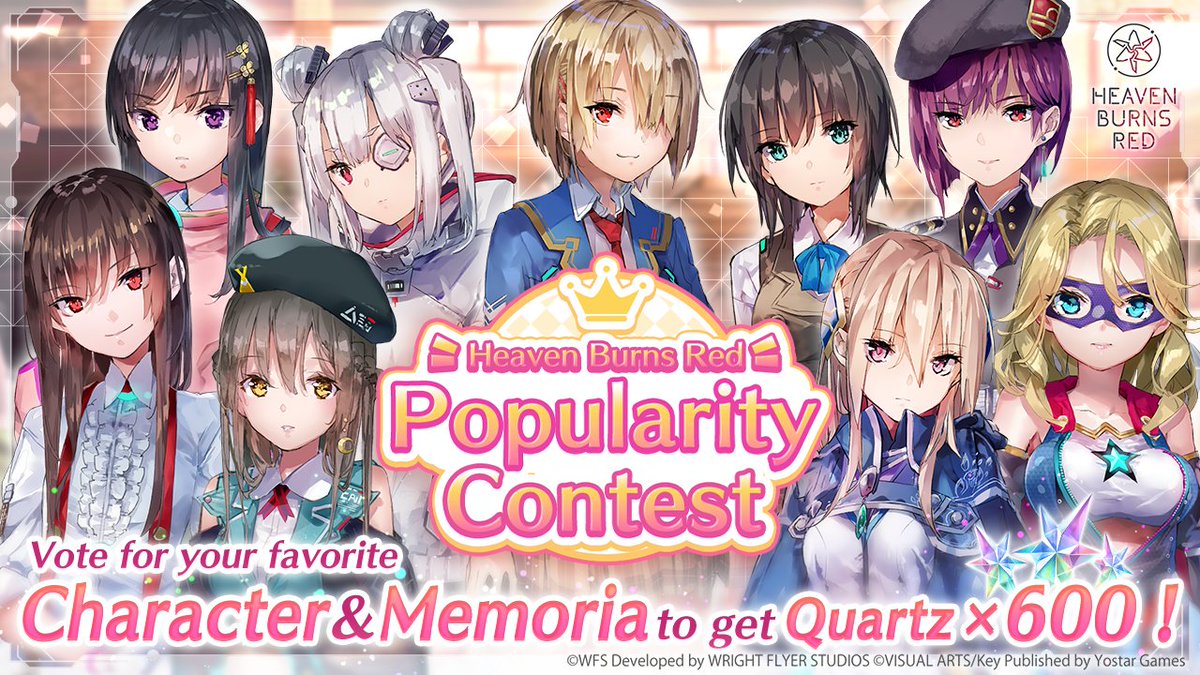 📢 Heaven Burns Red Popularity Contest is now live! Vote for your