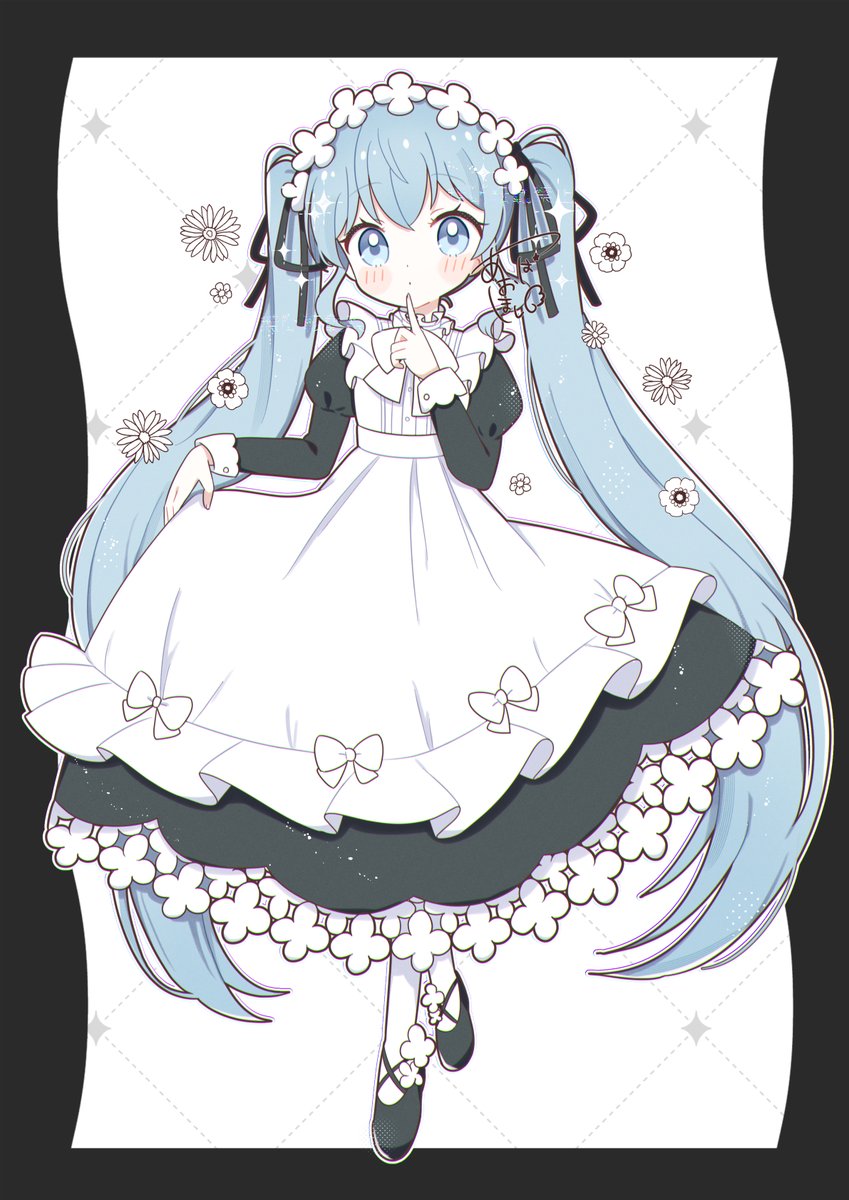 初音ミク「メイド #初音ミク 」|あお*のイラスト