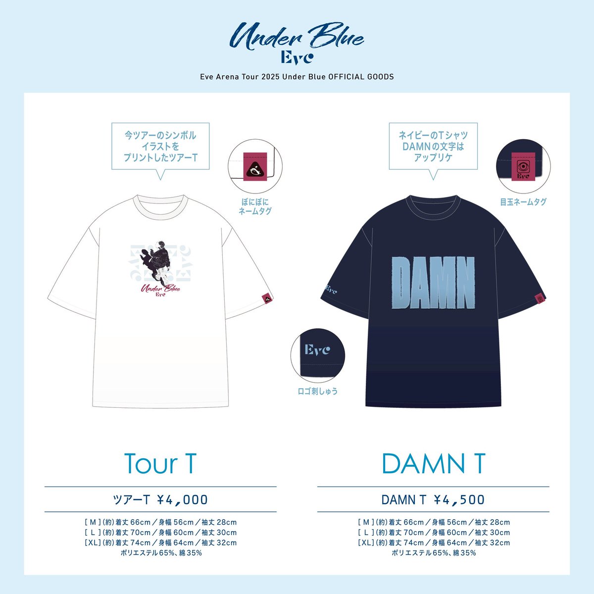 Eve Arena Tour 2025 #UnderBlue OFFICIAL GOODS 💎 🔹 Tour T 🔹 DAMN