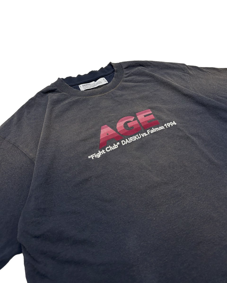 GOODS INFO】 DAIRIKU × Age Factory “AGE”Vintage Wash H-S Tee