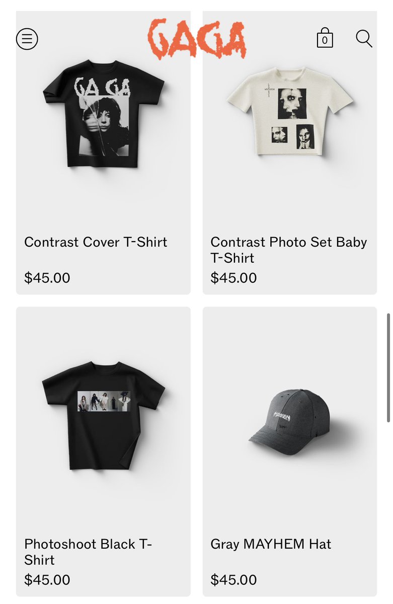 レディー・ガガ の公式ウェブサイトで、『MAYHEM』グッズが発売