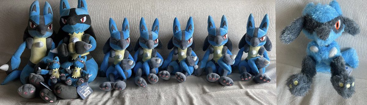 ルカリオぬいぐるみ配給やばすぎる😹🙏🏻💙💛 一番くじは色違いでは無