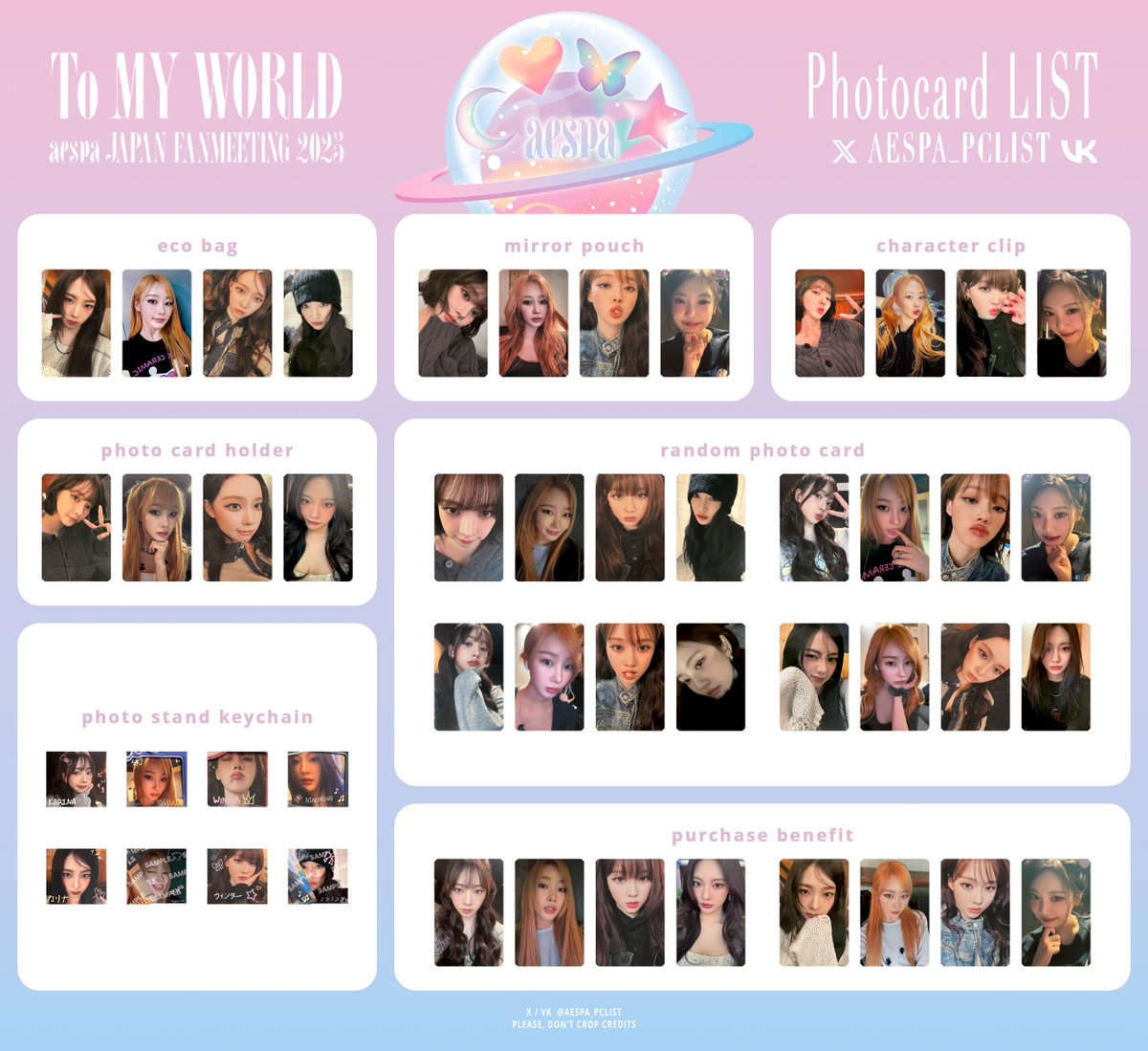 TO MY WORLD JP FANMEETING 2025 PC LIST / WHISHLIST full size